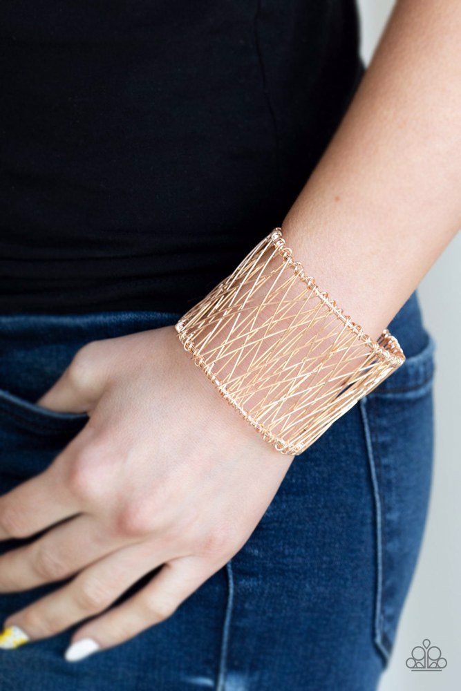 Work For WIRE - Rose Gold Paparazzi Bracelet