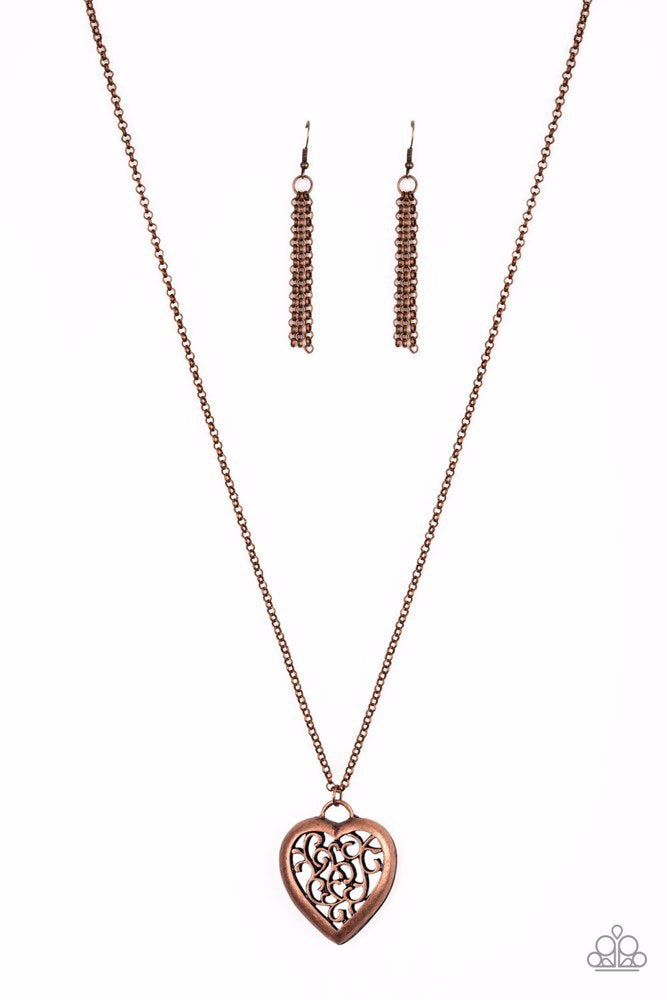 Victorian Valentine - Copper Paparazzi Necklace