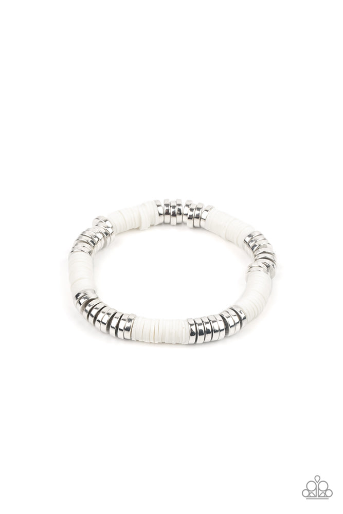 Stacked In Your Favor - White Bracelet
