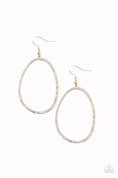 OVAL-ruled! - Gold Paparazzi Earrings