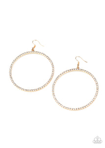 Wide Curves Ahead - Gold Paparazzi Earrings