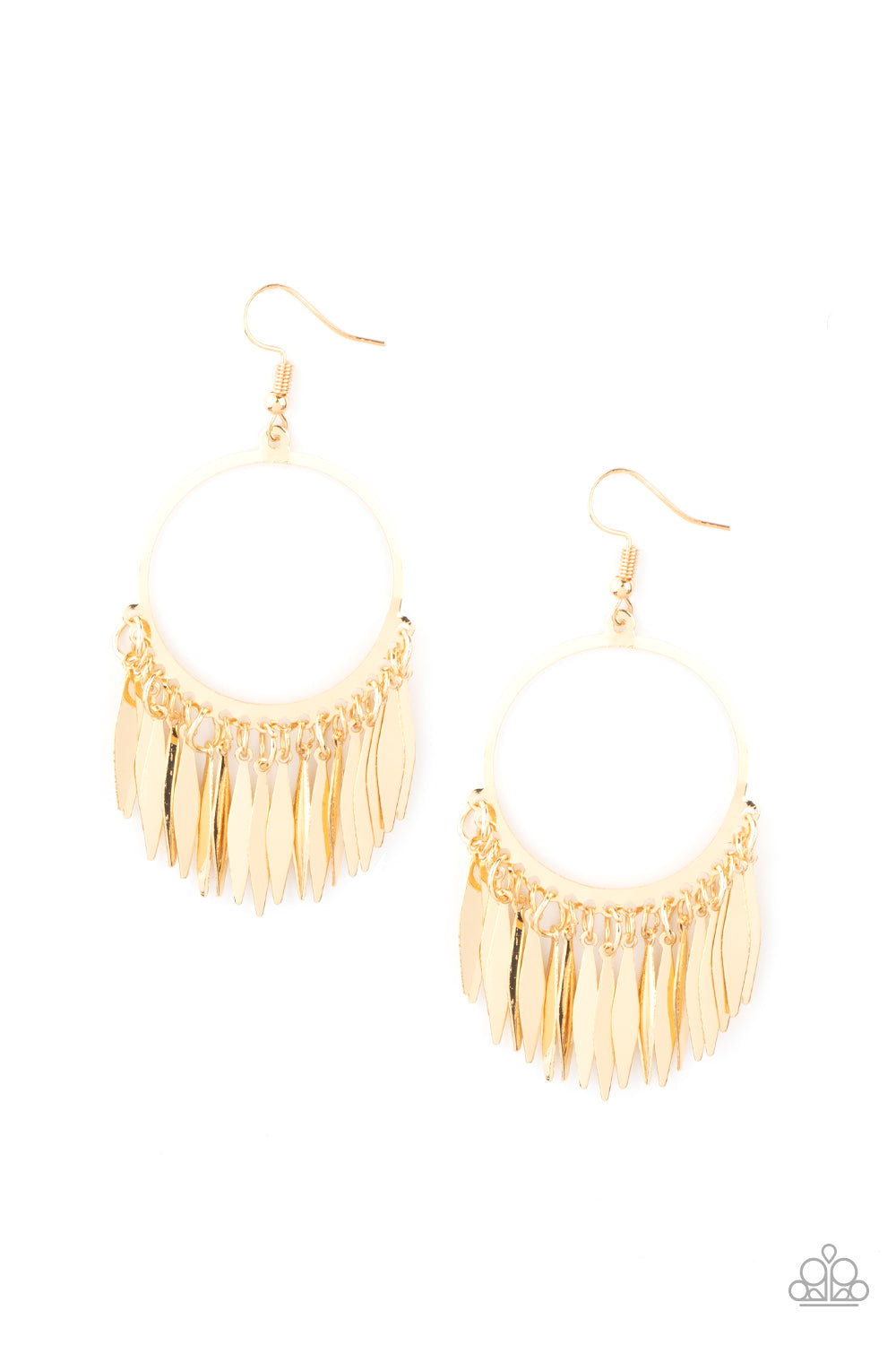 Radiant Chimes - Gold Paparazzi Earrings
