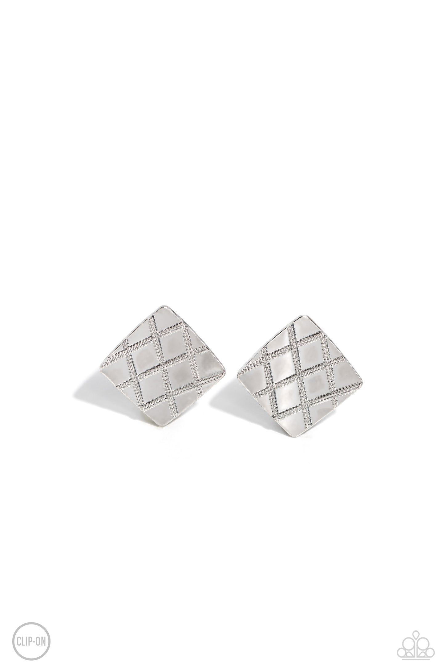 PLAID and Simple - Silver Earrings