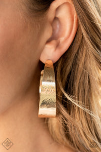 Curve Crushin - Gold Paparazzi Earrings