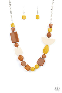 Tranquil Trendsetter Yellow Paparazzi Necklace