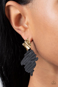 Crimped Couture - Gold Paparazzi Earrings