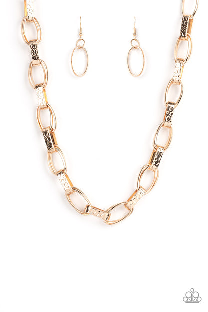 Motley In Motion - Gold Paparazzi Necklace