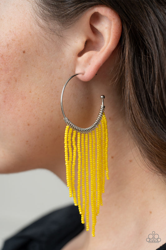 Saguaro Breeze - Yellow Paparazzi Earrings