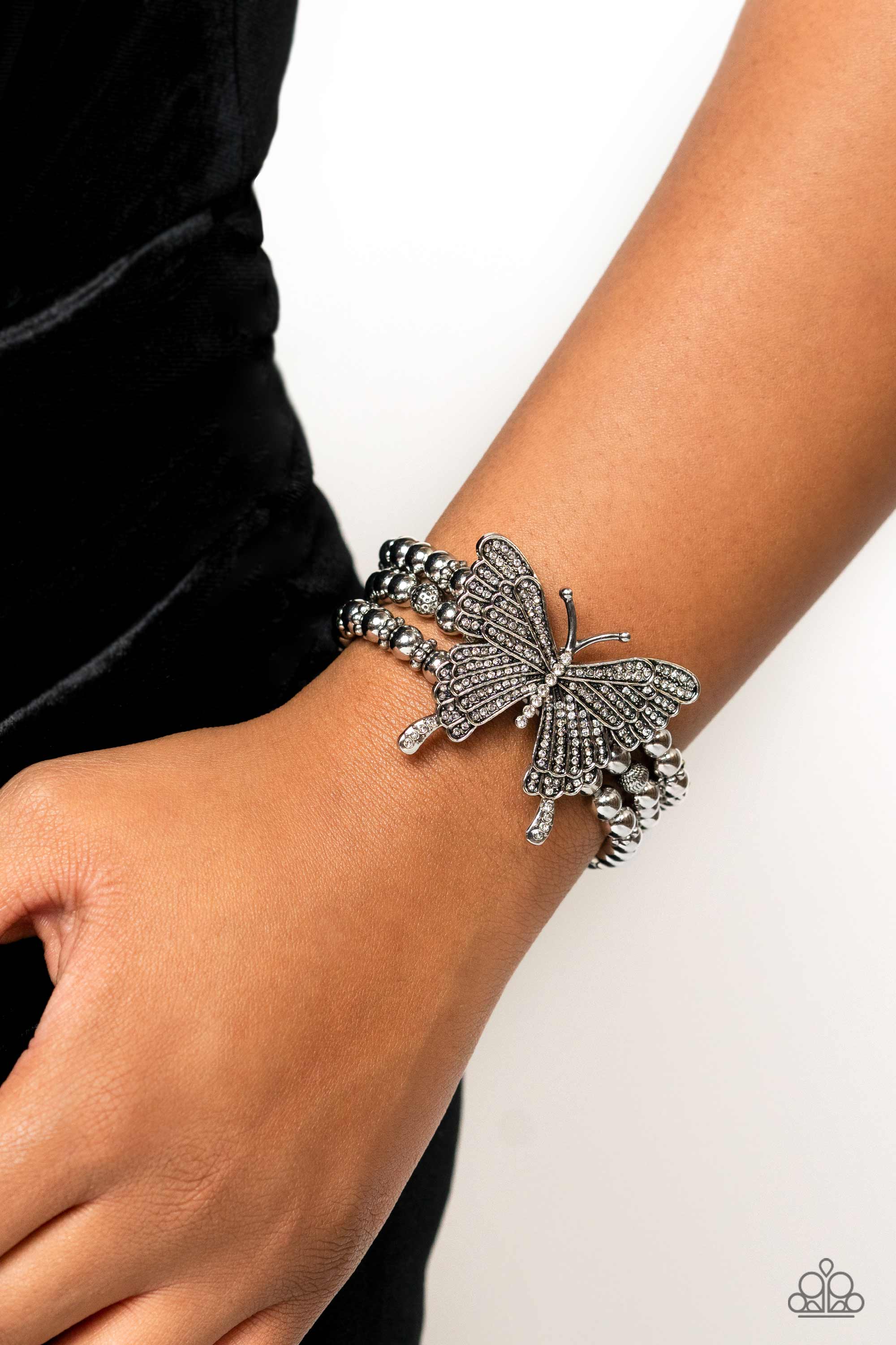 First WINGS First - White Paparazzi Bracelet