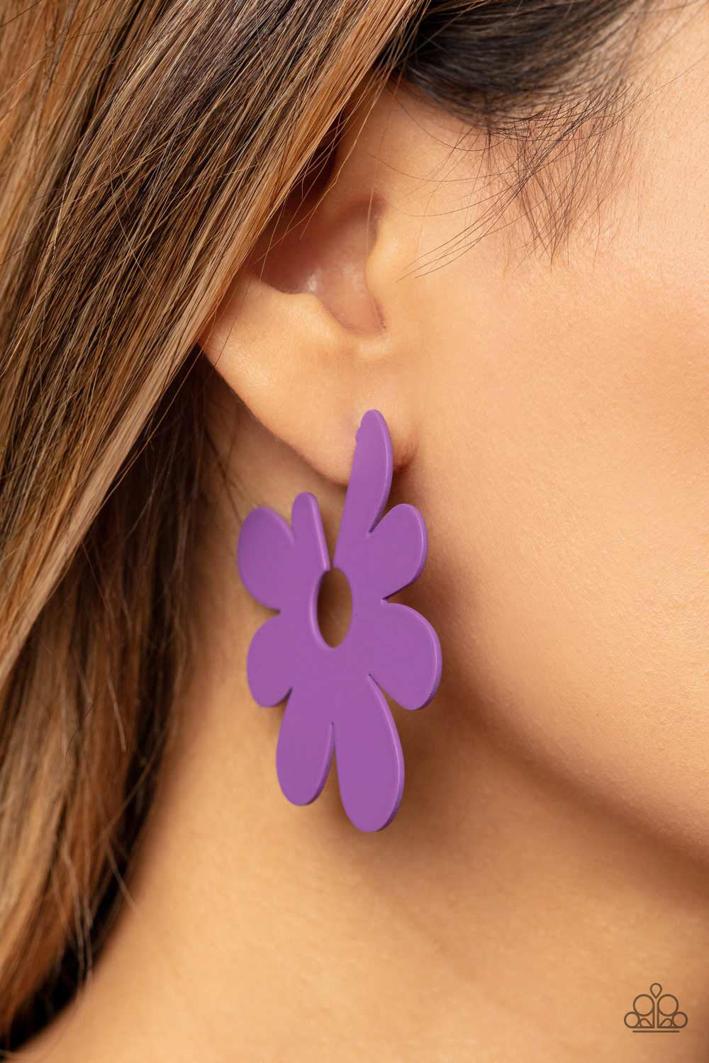Flower Power Fantasy - Purple Paparazzi Earrings