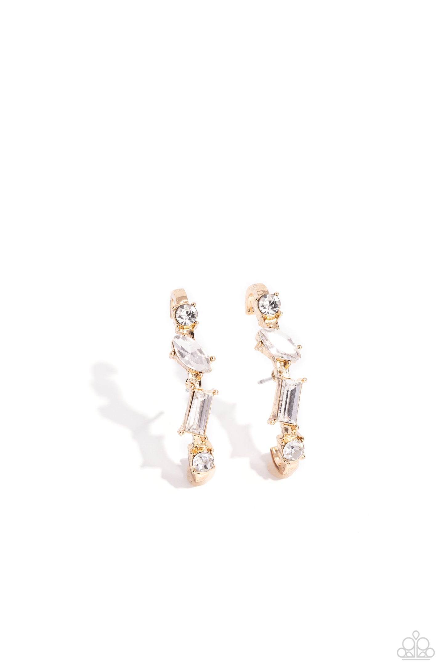 Sliding Shimmer - Gold Paparazzi Earrings