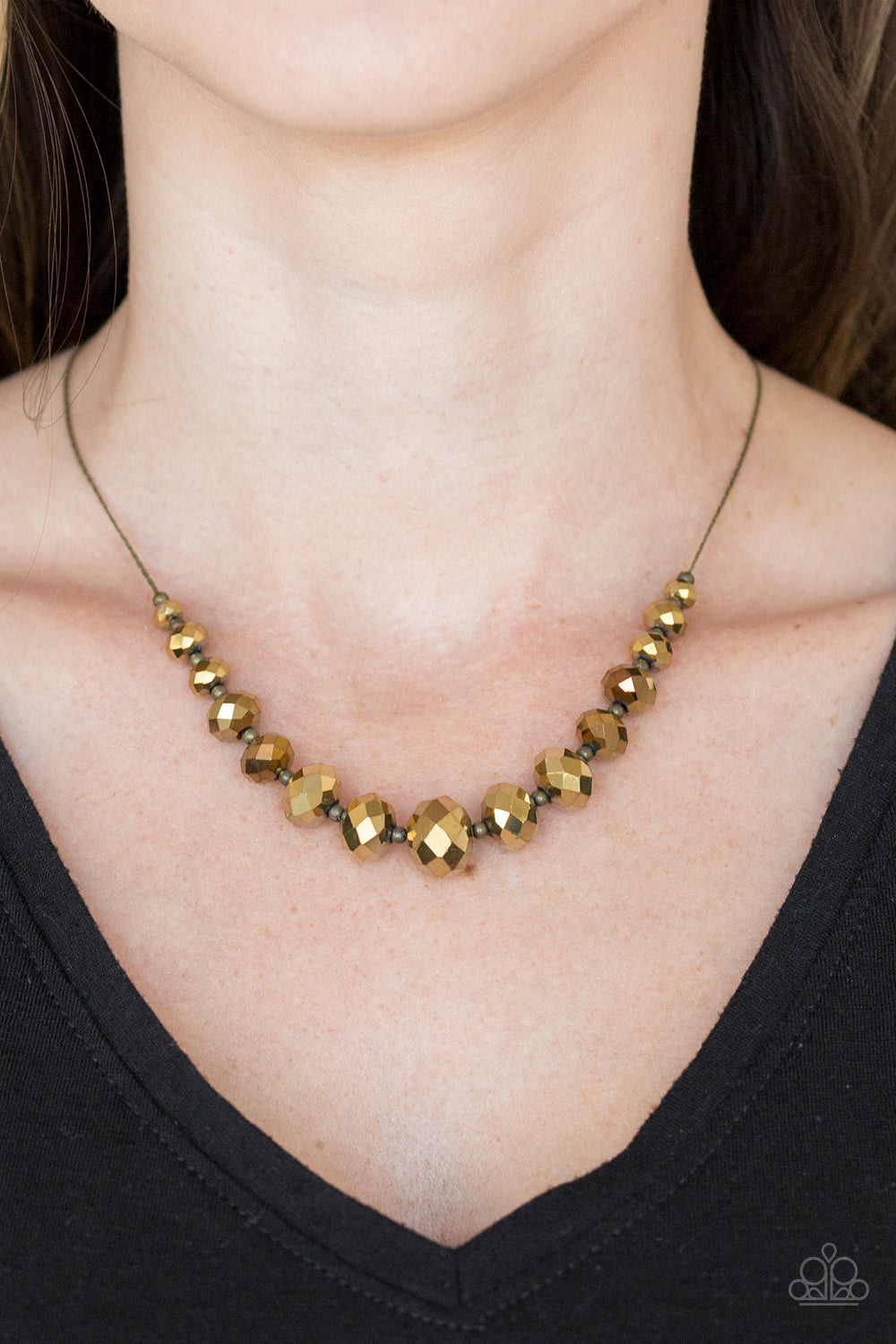Crystal Carriages - Brass Paparazzi Necklace
